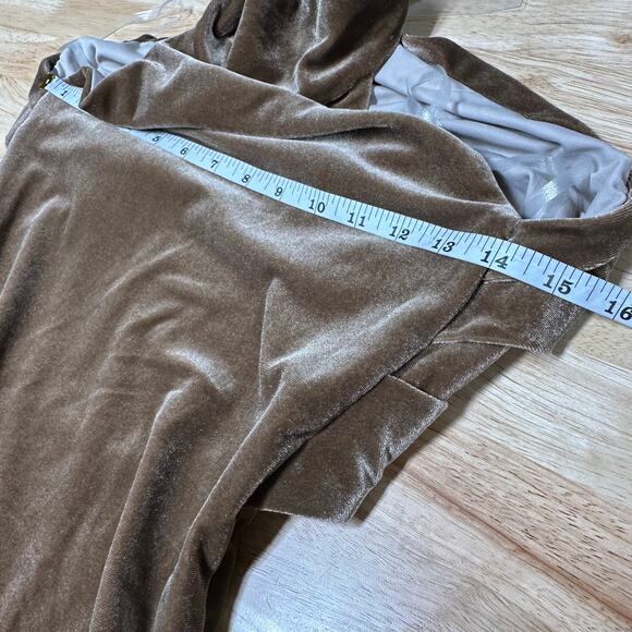 Alix NYC NWT Bentley Velvet Brown Size S Bodysuit Halter Neck Open Back S - Picture 10 of 12